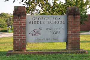 George Fox Middle School - school sign