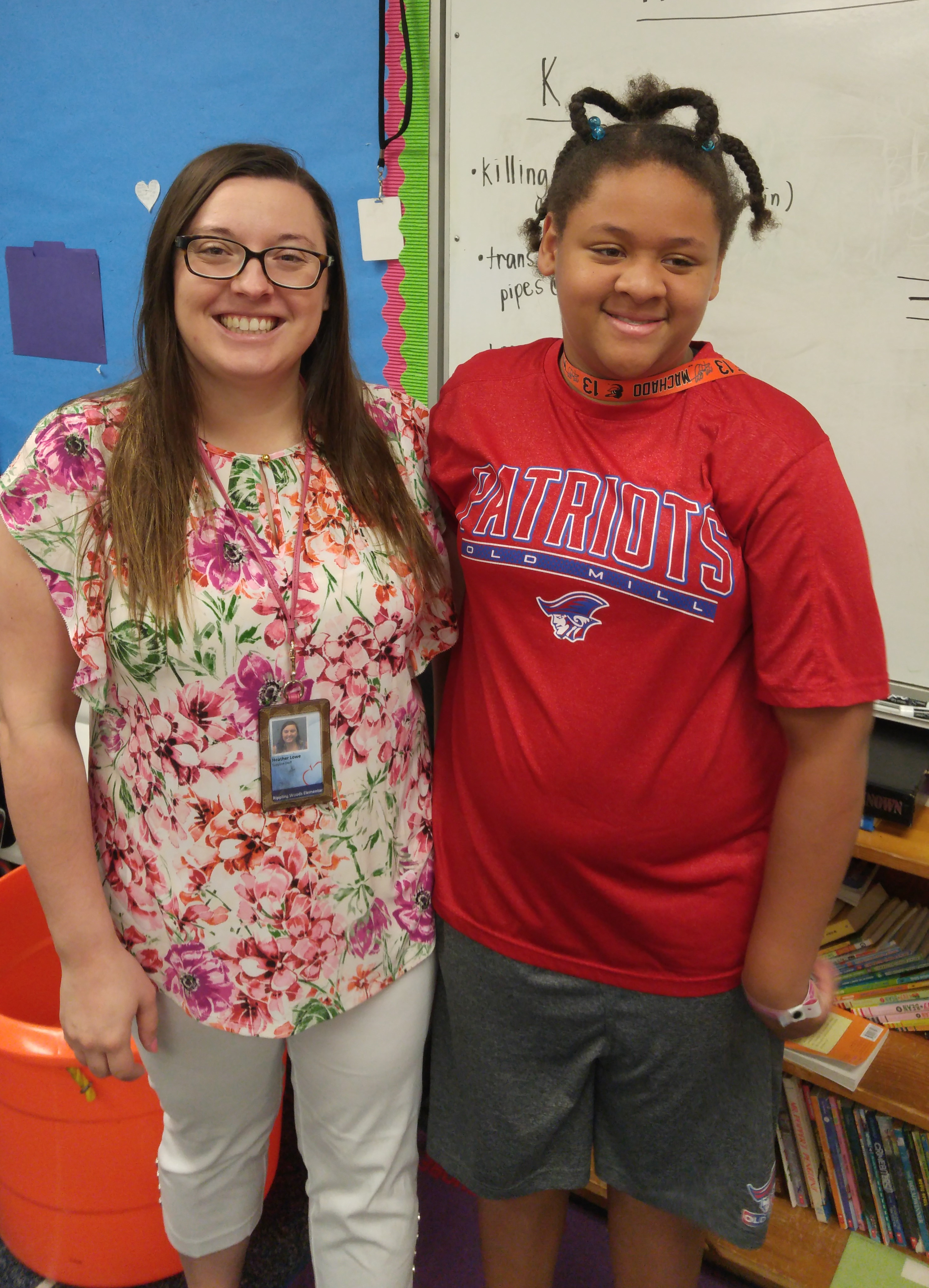 Ms. Lowe with one of her students