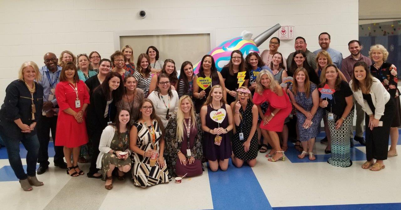 Group photo of the staff at Jessup Elementary School