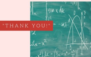 "Thank You!"--chalkboard covered in mathematics equations