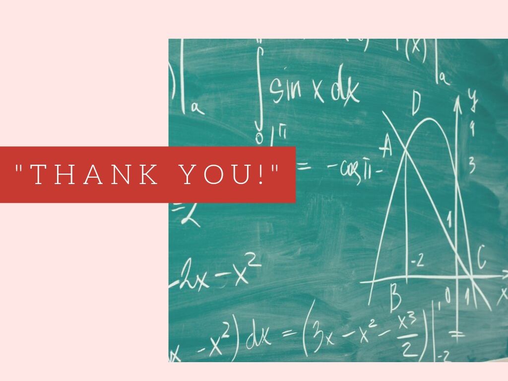 "Thank You!"--chalkboard covered in mathematics equations