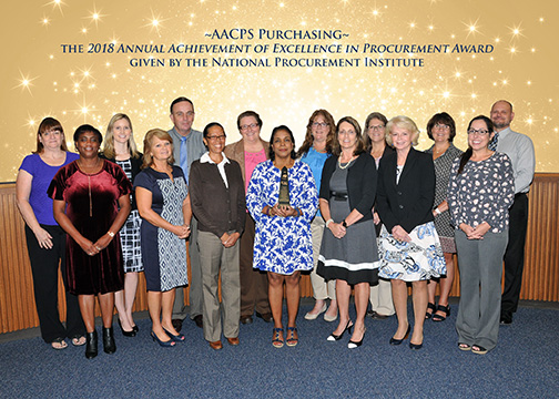 AACPS Purchasing: The 2018 Annual Achievement of Excellence in Procurement Award Given by the National Procurement Institute