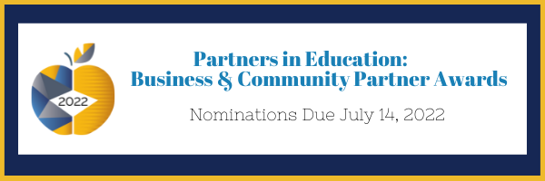 Partners in Education - Business and Community Partner Awards - Nominations Due February 1, 2021 - Apple logo